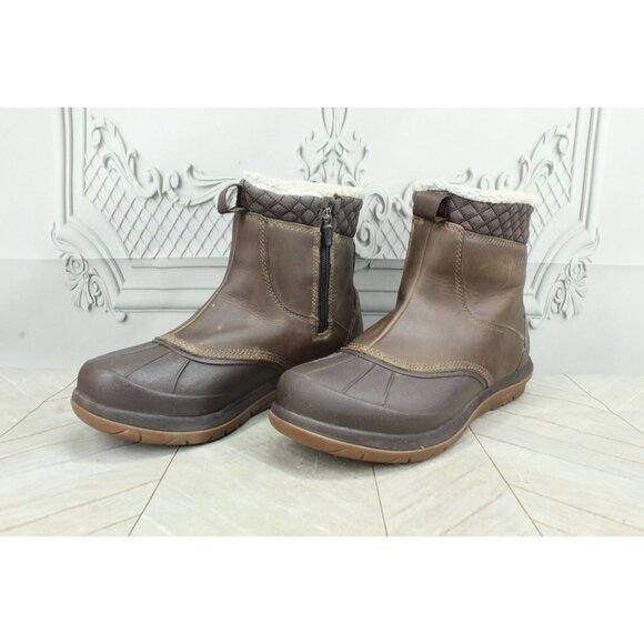 LL Bean Storm Chaser Boots 5 Zip Fleece Lined Waterproof Leather Brown 8 - Picture 2 of 9